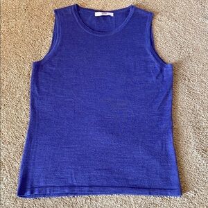 Leggiadro Wool Silk Cashmere Blend Fine Gauge Vest Made in Italy Shell Purple S